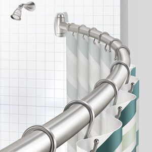 Curved Shower Curtain Rod, Round 42-73 Inches Shower Rods for Bathroom Stainless